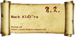 Nack Klára névjegykártya